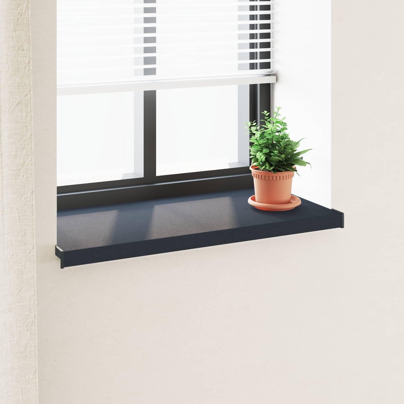Vindueskarm Anthracit med træstruktur 100 x 40 x 4,5 cm PVC