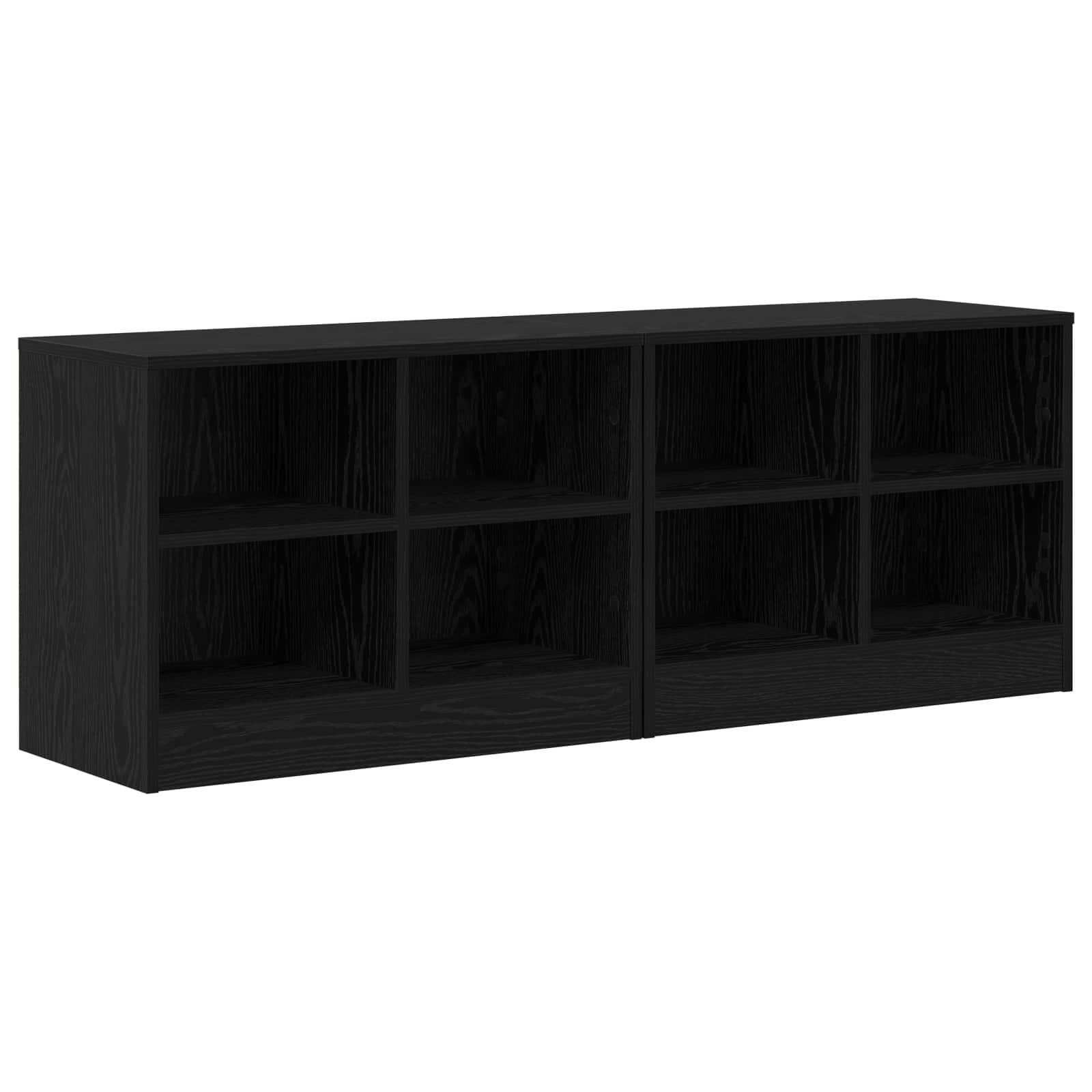 Sengeskab 2 stk Sort eg 66 x 33 x 48 cm Konstrueret træ