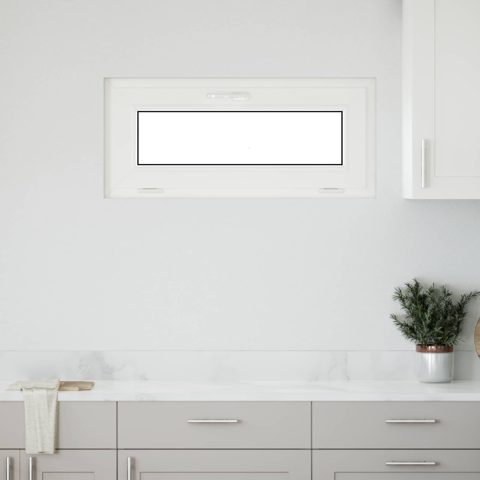 Kældervindue RISOR 90 x 40 cm PVC og glas Hvid