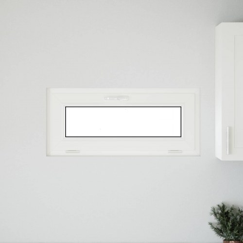 Kældervindue RISOR 90 x 40 cm PVC og glas Hvid