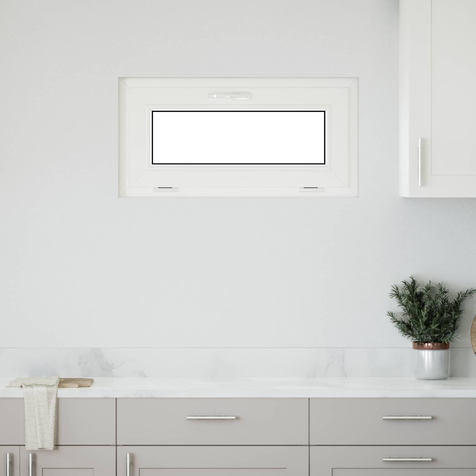 Kældervindue RISOR 80 x 40 cm PVC og glas Hvid