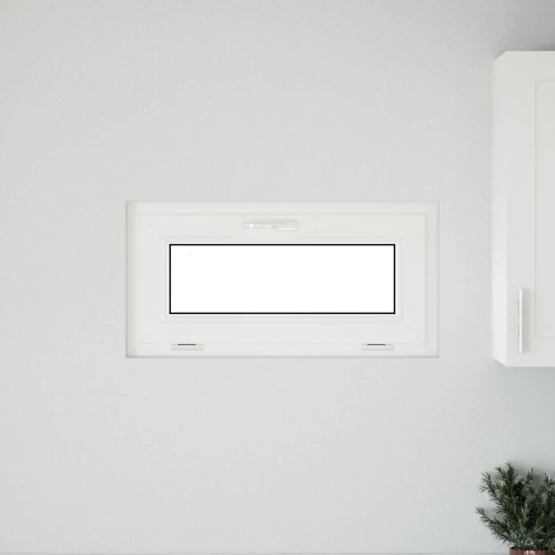 Kældervindue RISOR 80 x 40 cm PVC og glas Hvid