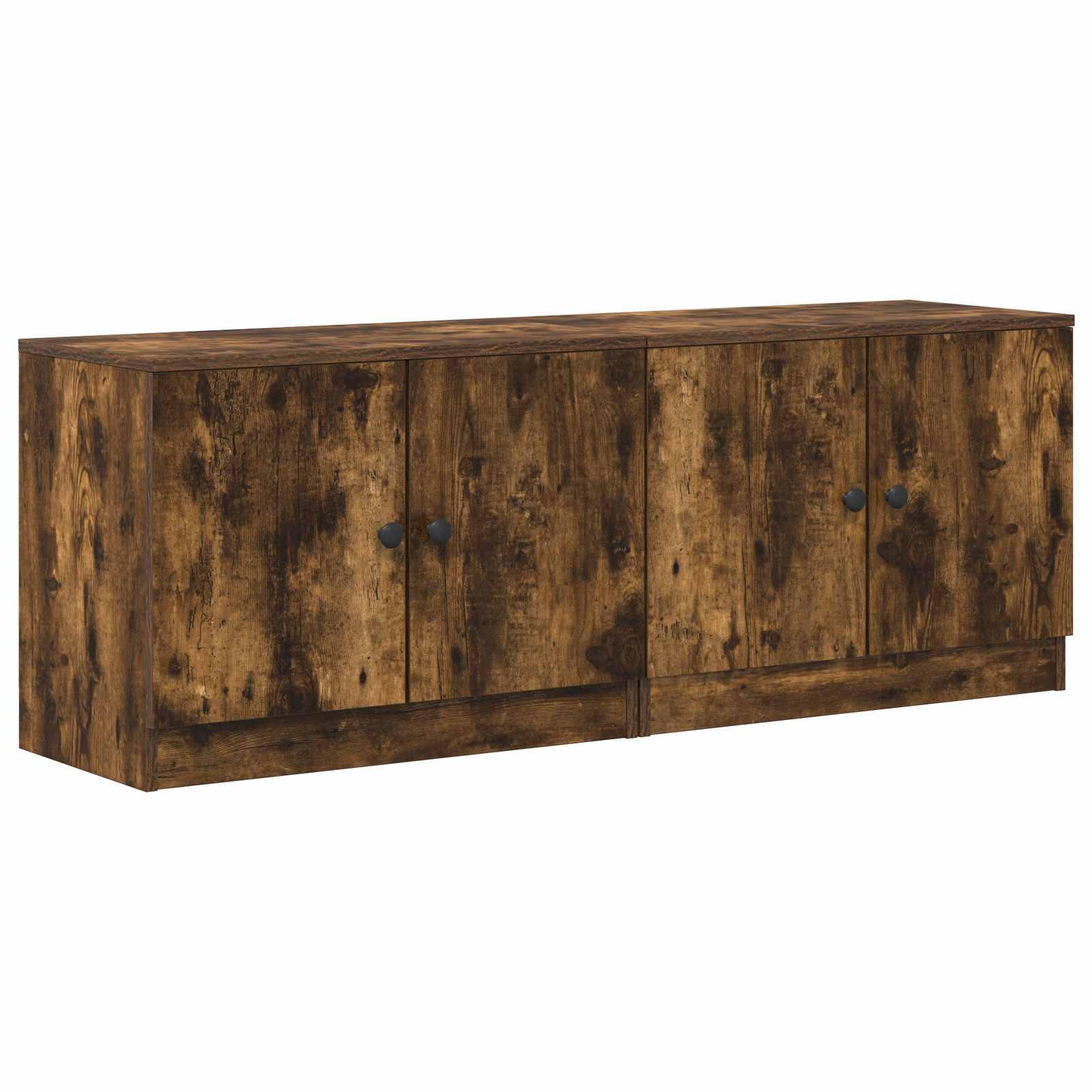Sengeskab 2 stk Røget Eg 66 x 35 x 48 cm Konstrueret træ