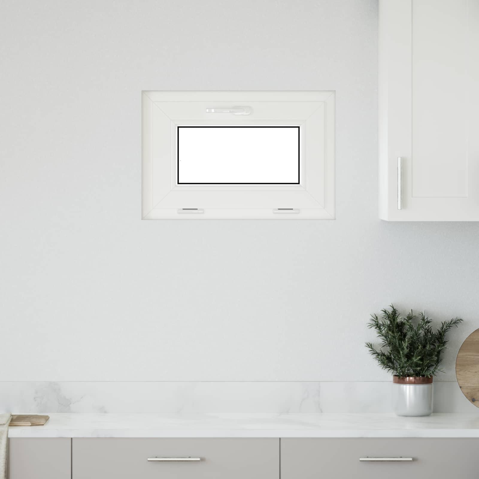 Kældervindue RISOR 60 x 40 cm PVC og glas Hvid