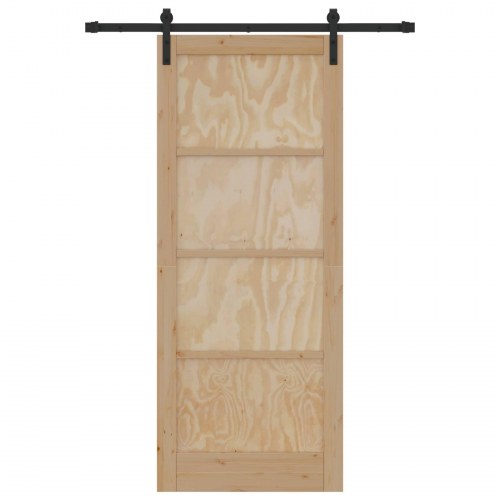 Skydedør Naturfarvet 86 x 211 cm Massivt fyrretræ