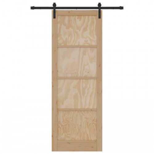 Skydedør Naturfarvet 83 x 232 cm Massivt fyrretræ