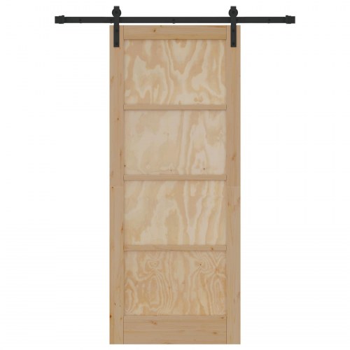 Skydedør Naturfarvet 83 x 202 cm Massivt fyrretræ