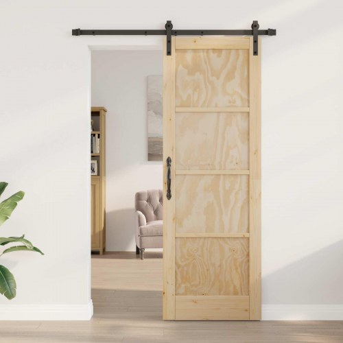 Skydedør Naturfarvet 73,5 x 211 cm Massivt fyrretræ