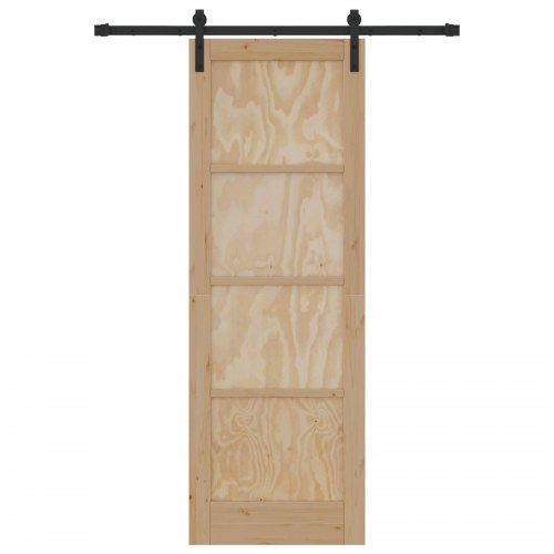 Skydedør Naturfarvet 73,5 x 211 cm Massivt fyrretræ