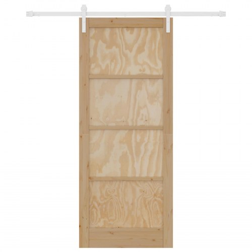 Skydedør Natur og hvid 86 x 211 cm Massivt fyrretræ