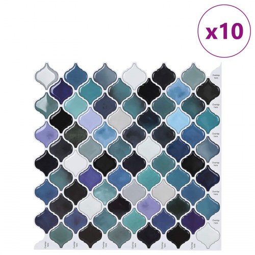 Lanturn Flise 10 stk Blå grøn 27 x 27 cm Polyurethan og PET