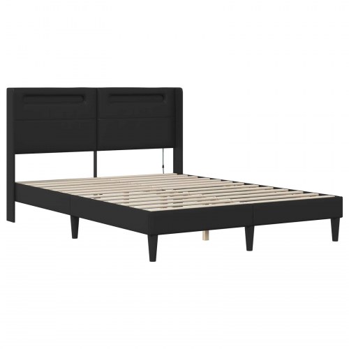 Sengeramme med madras Sort 120 x 190 cm Kunstlæder