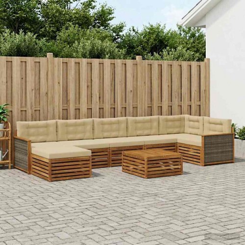 Udendørs sofagruppe 8 stk Naturlig og Beige