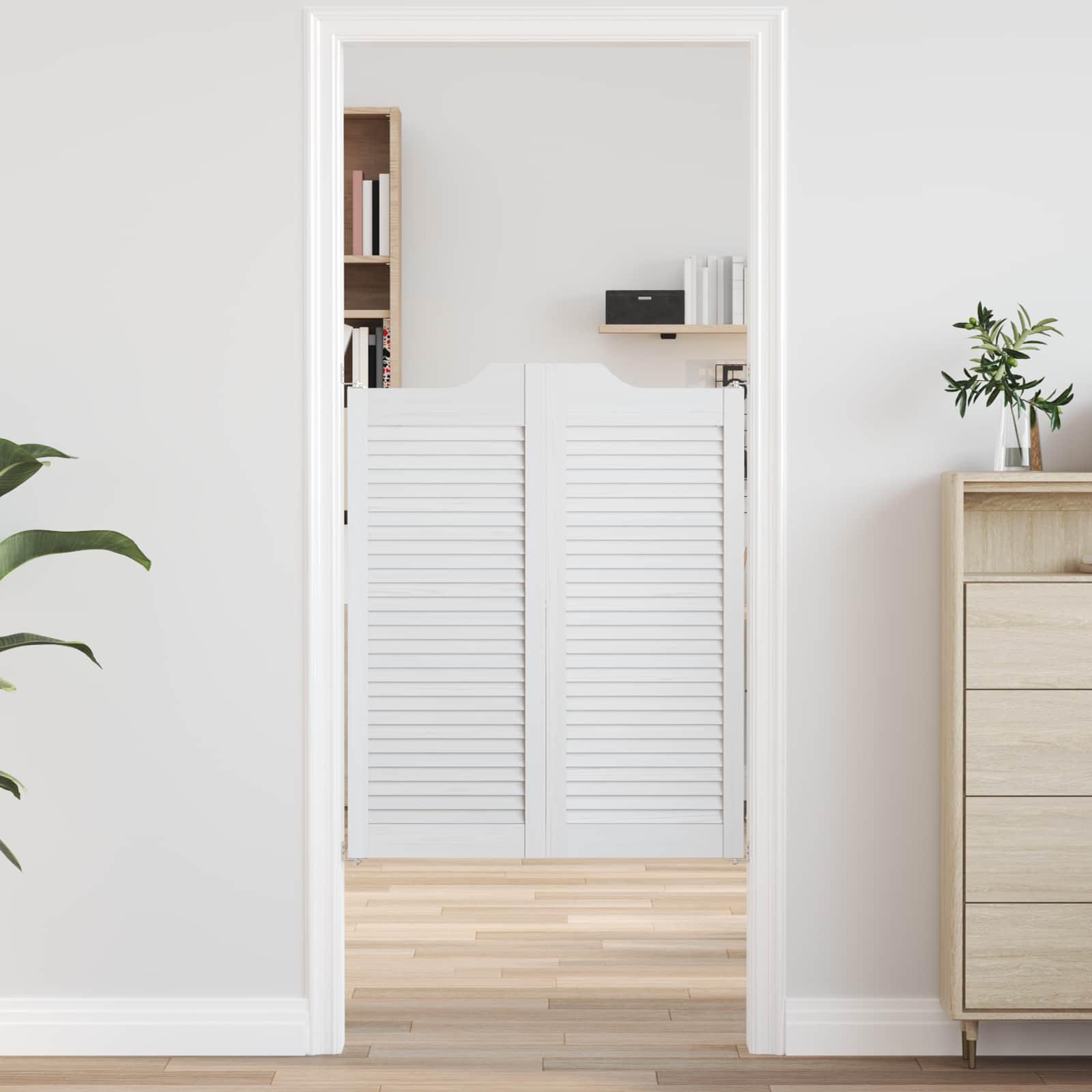 Svingdøre Hvid 100 x 40 cm Massivt fyrretræ
