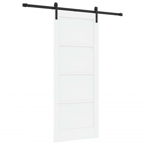 Skydedør Hvid og sort 83 x 202 cm Massivt fyrretræ