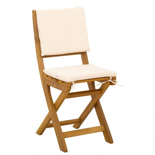 Udendørs Bistro Stole med pude 4 stk Cremehvid 38 x 46 x 85 cm