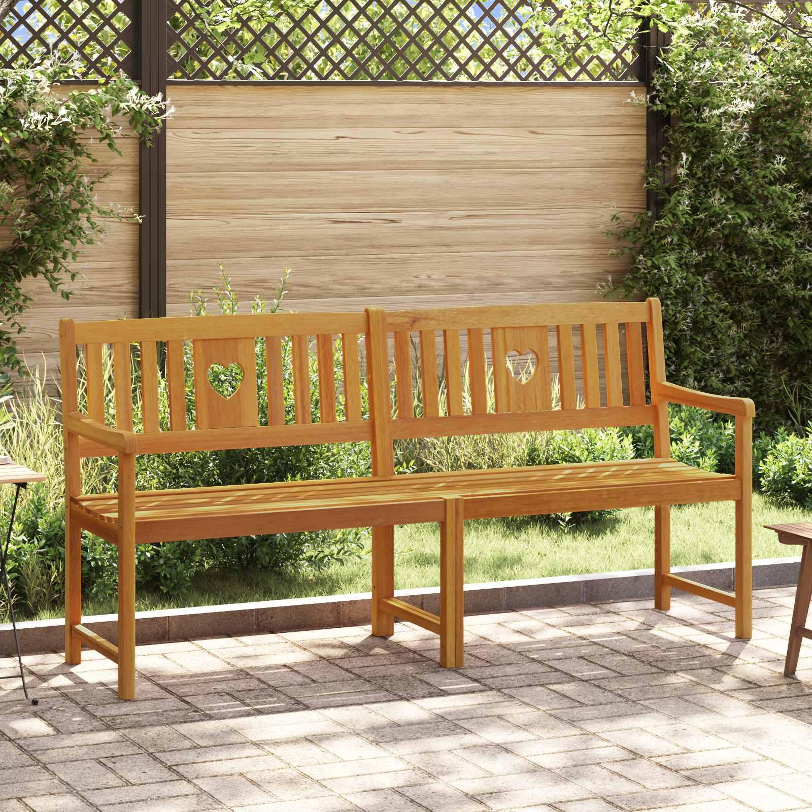 Udendørs bænk Naturfarvet 180 x 55,5 x 90 cm Massivt Akacietræ