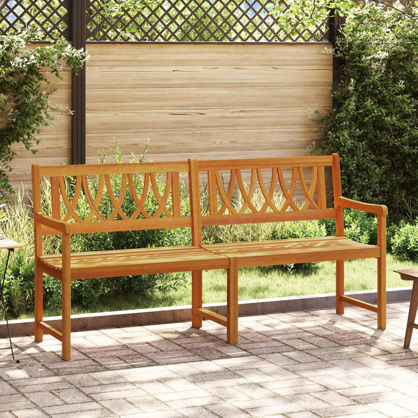 Udendørs bænk Naturfarvet 180 x 55,5 x 90 cm Massivt Akacietræ
