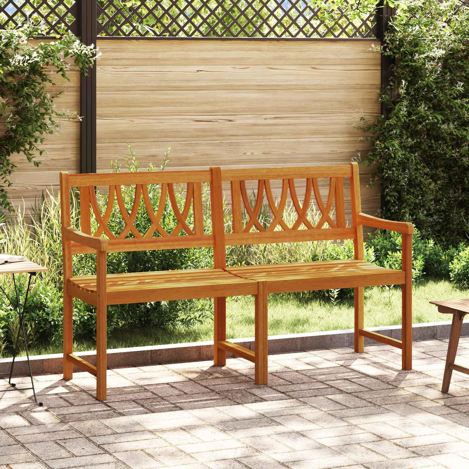 Udendørs bænk Naturfarvet 150 x 55,5 x 90 cm Massivt Akacietræ