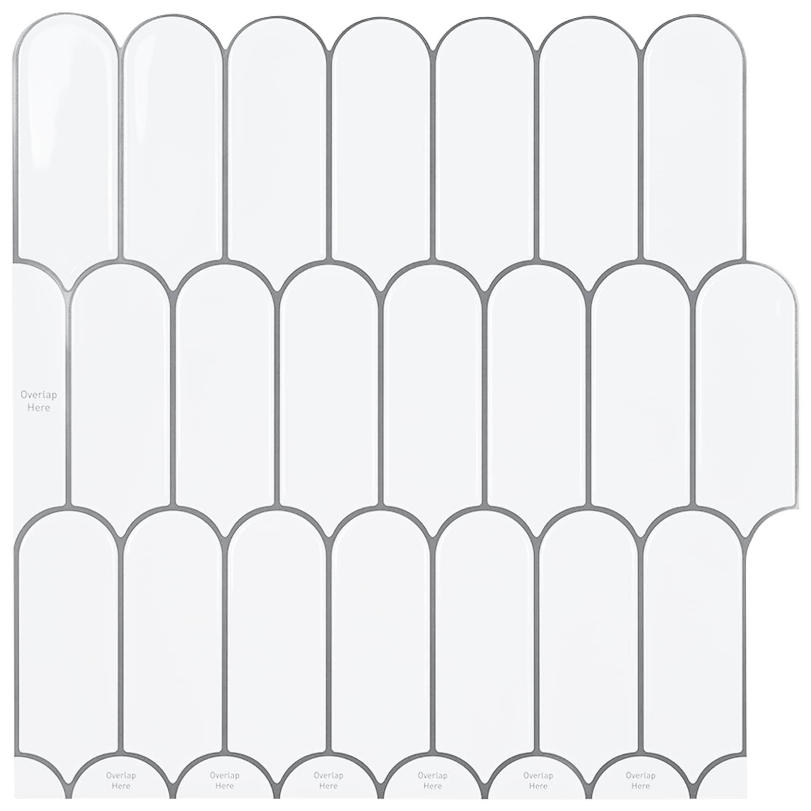 Fjerflise 50 stk Hvid grå 30 x 30 cm Polyurethan og PET