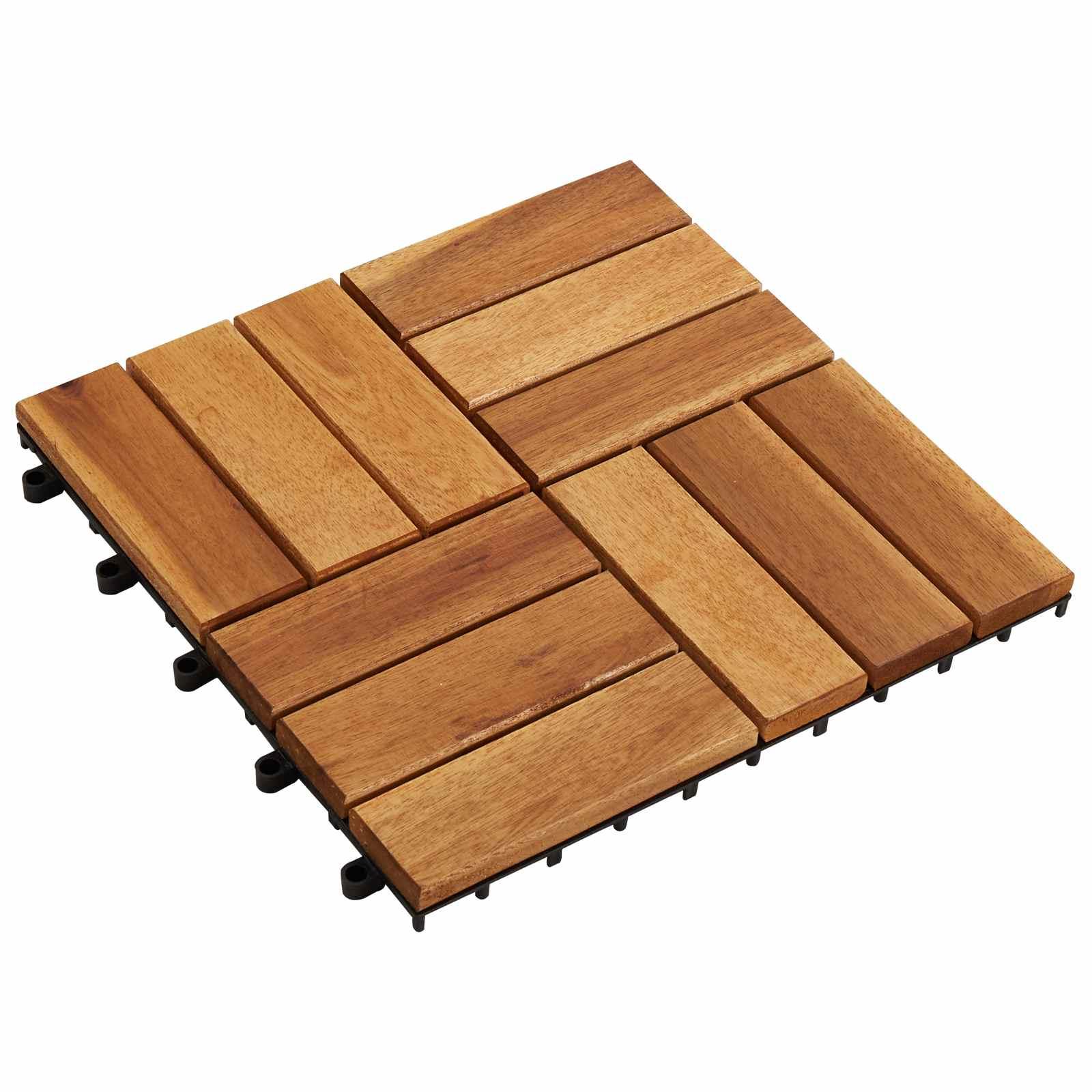 Terrasse Flise 30 stk Brun 30 x 30 cm Akacietræ