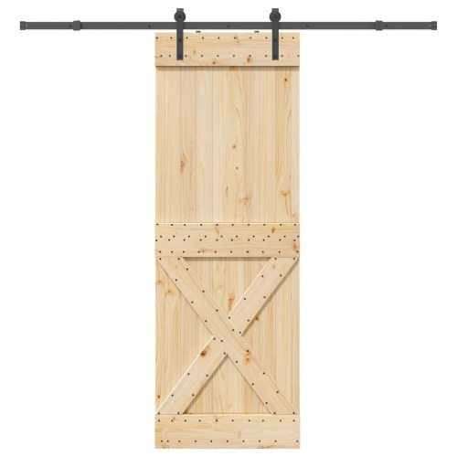 Skydedør NARVIK Naturfarvet og sort 80 x 210 cm (213,5 cm)