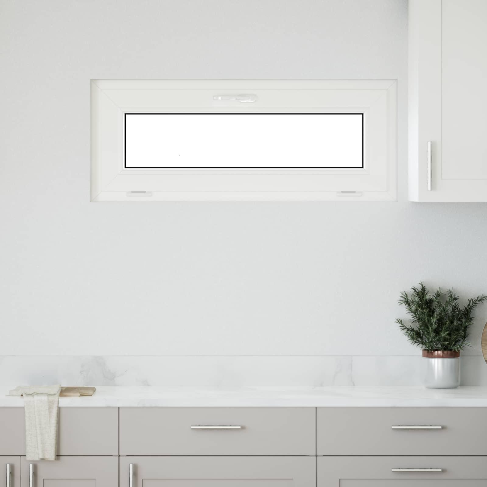 Kældervindue RISOR 100 x 40 cm PVC og glas Hvid