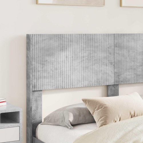 Sengestel med opbevaring og hovedgærde Betongrå 150 x 200 cm