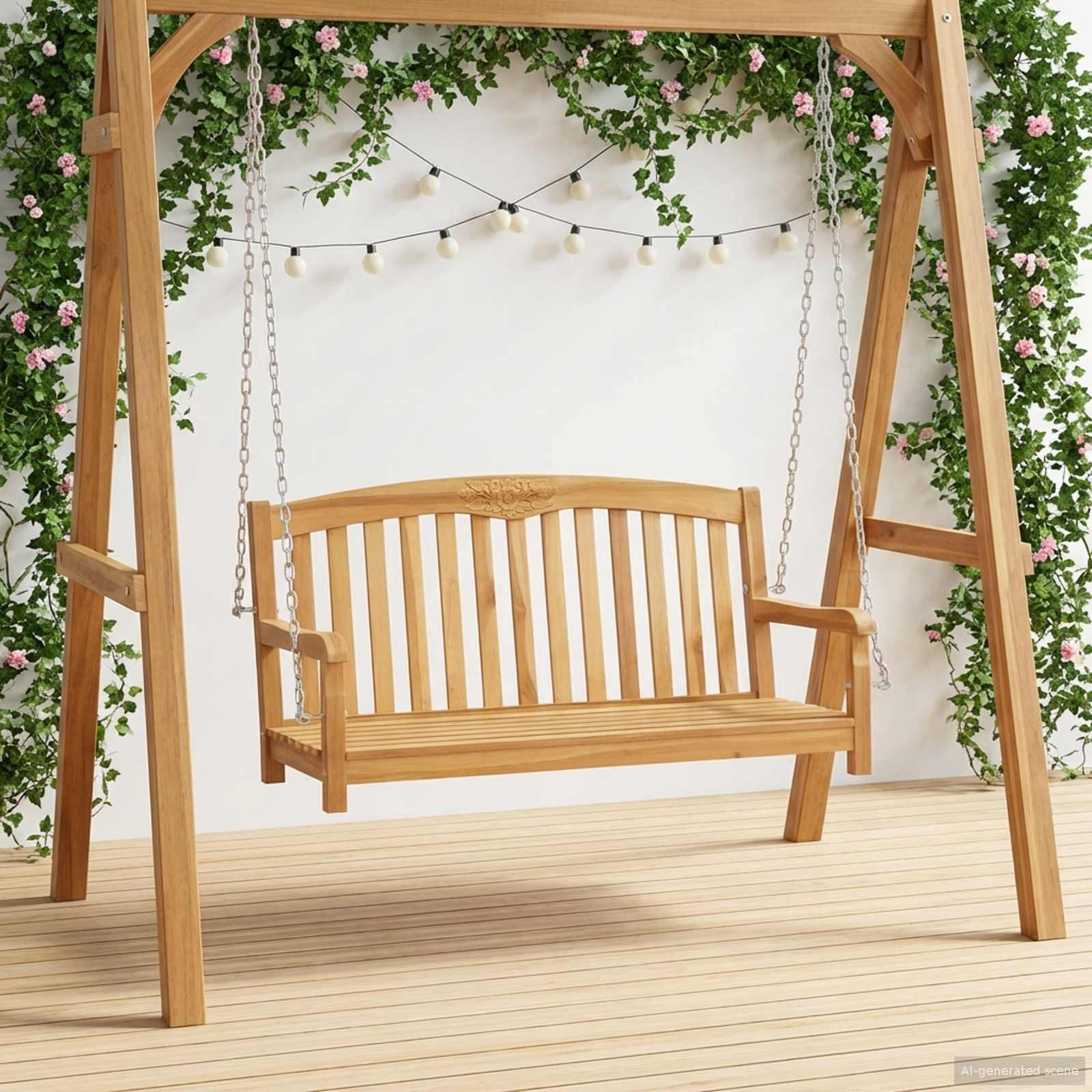 Gyng Bænk Naturfarvet 114 x 61 x 61,5 cm Massiv Teaktræ