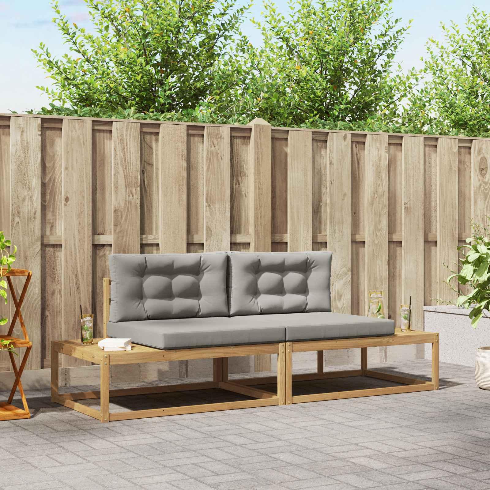 Udendørs sofagruppe med pude Hvid 230,5 x 83 x 73 cm Polyester