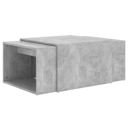 Indskudsborde 3 stk. 60x60x38 cm spånplade betongrå