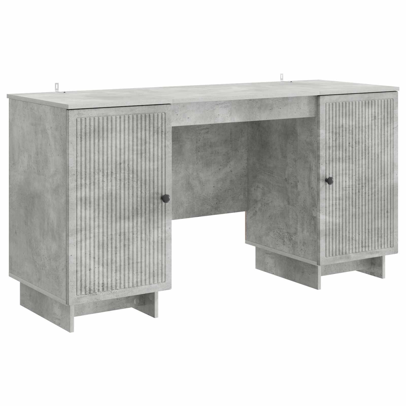 Skrivebord i betongråt konstrueret træ - 142,5 × 50 × 75 cm