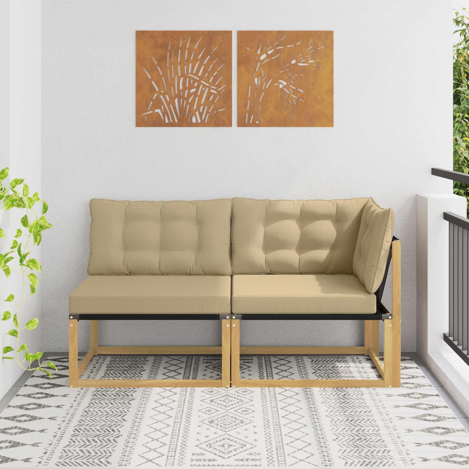 Sektionel hjørnesofa med puder - hvid, 162,5 × 83 × 73 cm