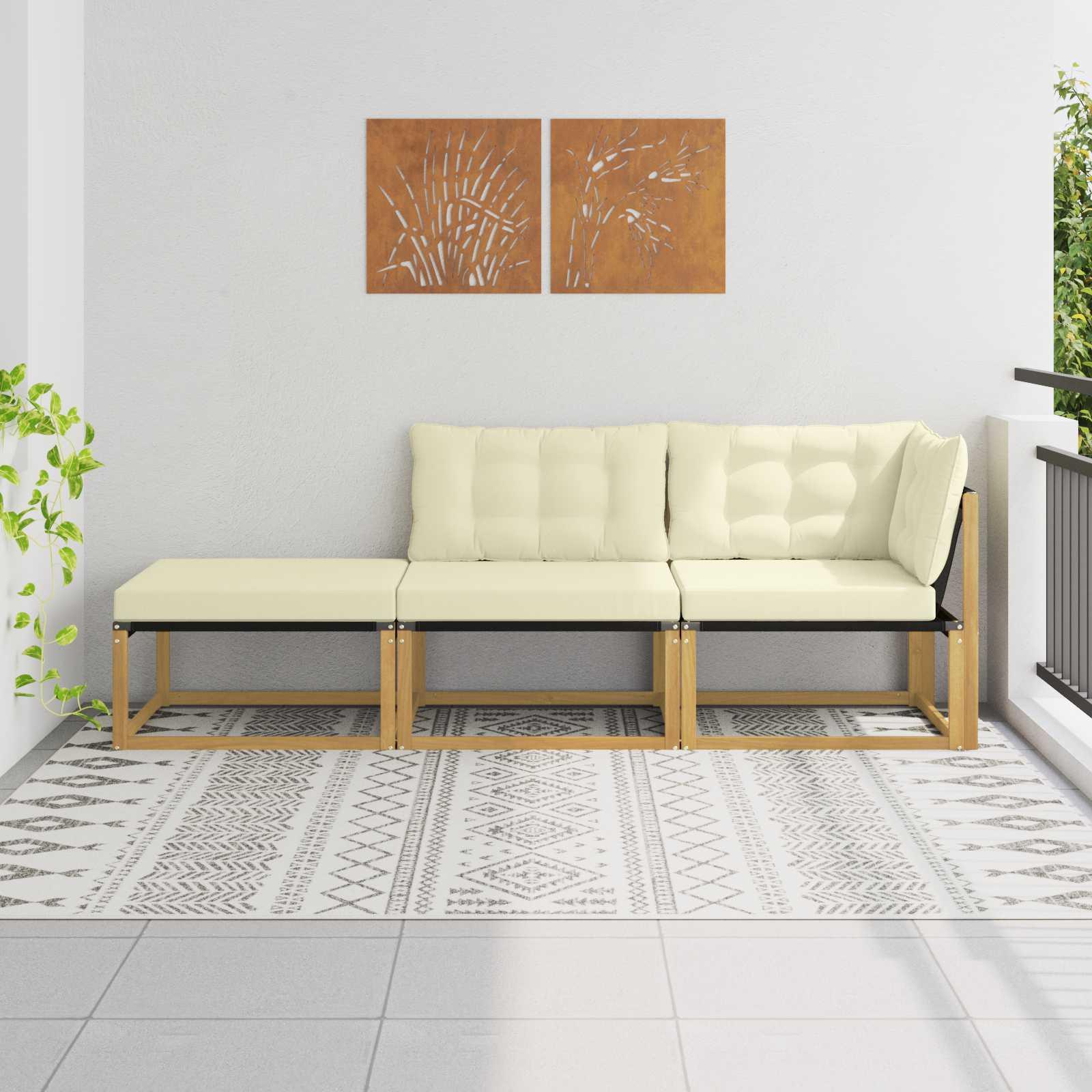 Sektionel loungesofa med puder - hvid, 241,5 × 83 × 73 cm