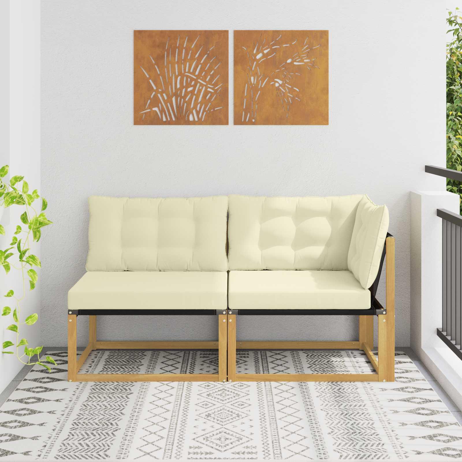 Sektionel hjørnesofa med puder - hvid, 162,5 × 83 × 73 cm
