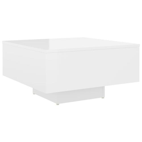 Sofabord 60x60x31,5 cm spånplade hvid højglans