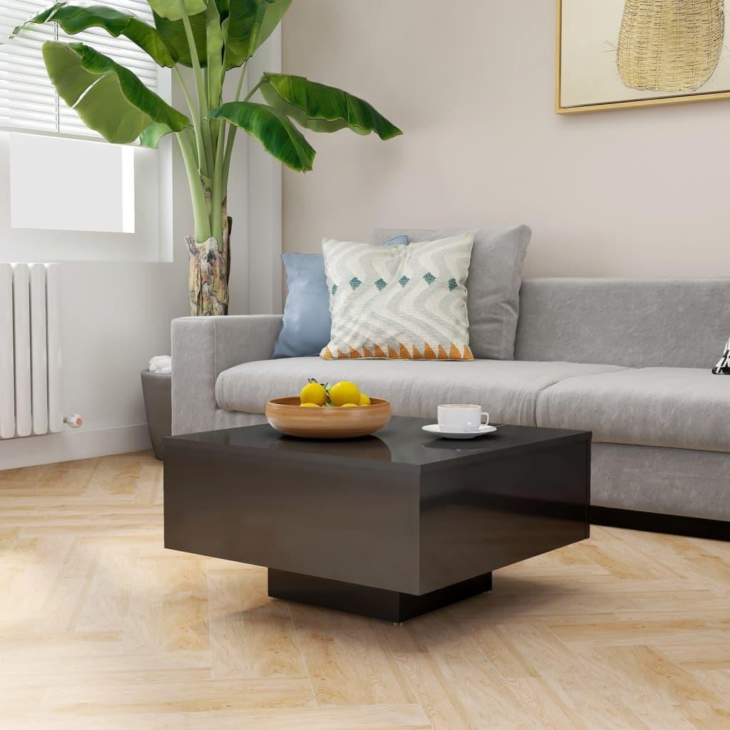 Sofabord 60x60x31,5 cm spånplade grå højglans