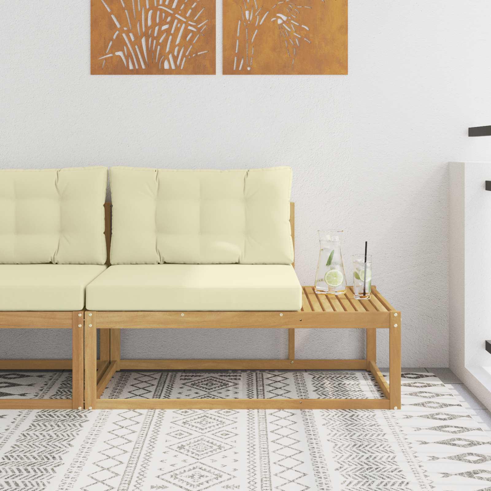 Udendørs Modulsofa med pude Hvid 115 x 83 x 73 cm Polyester