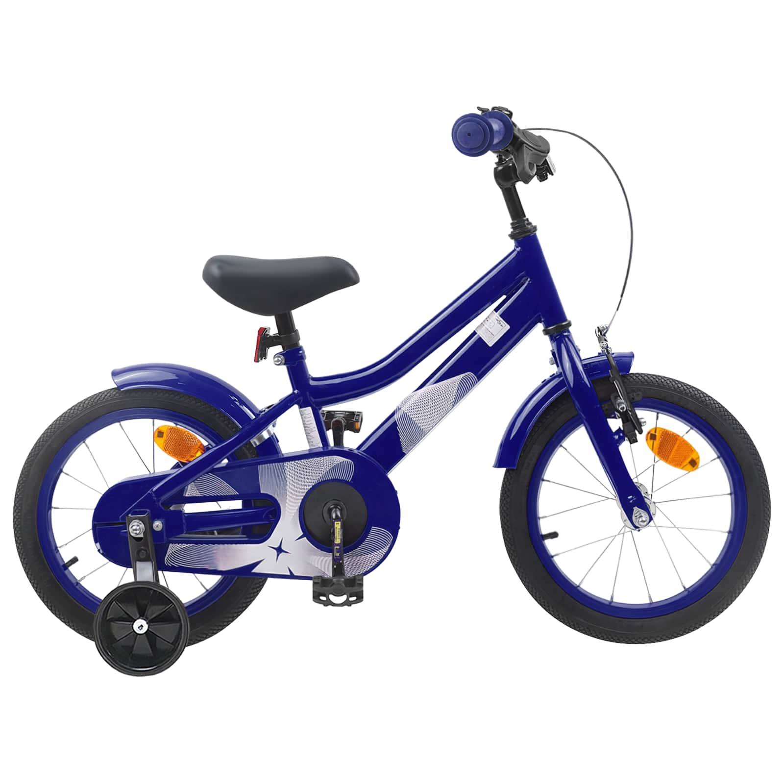 Børnecykel 14 tommer anbefalet til 3-5 år gammel Mørk blå