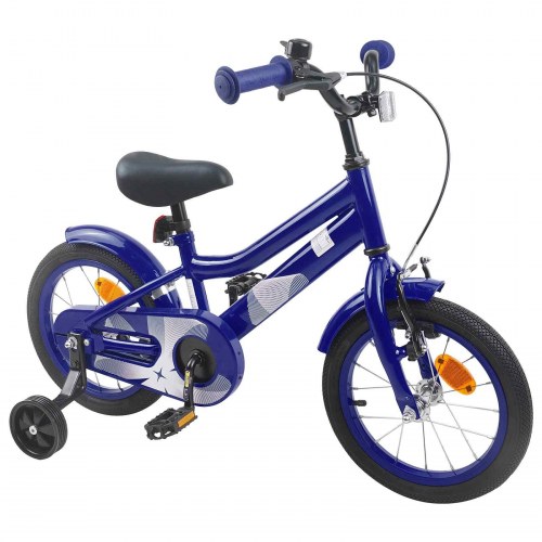 Børnecykel 14 tommer anbefalet til 3-5 år gammel Mørk blå