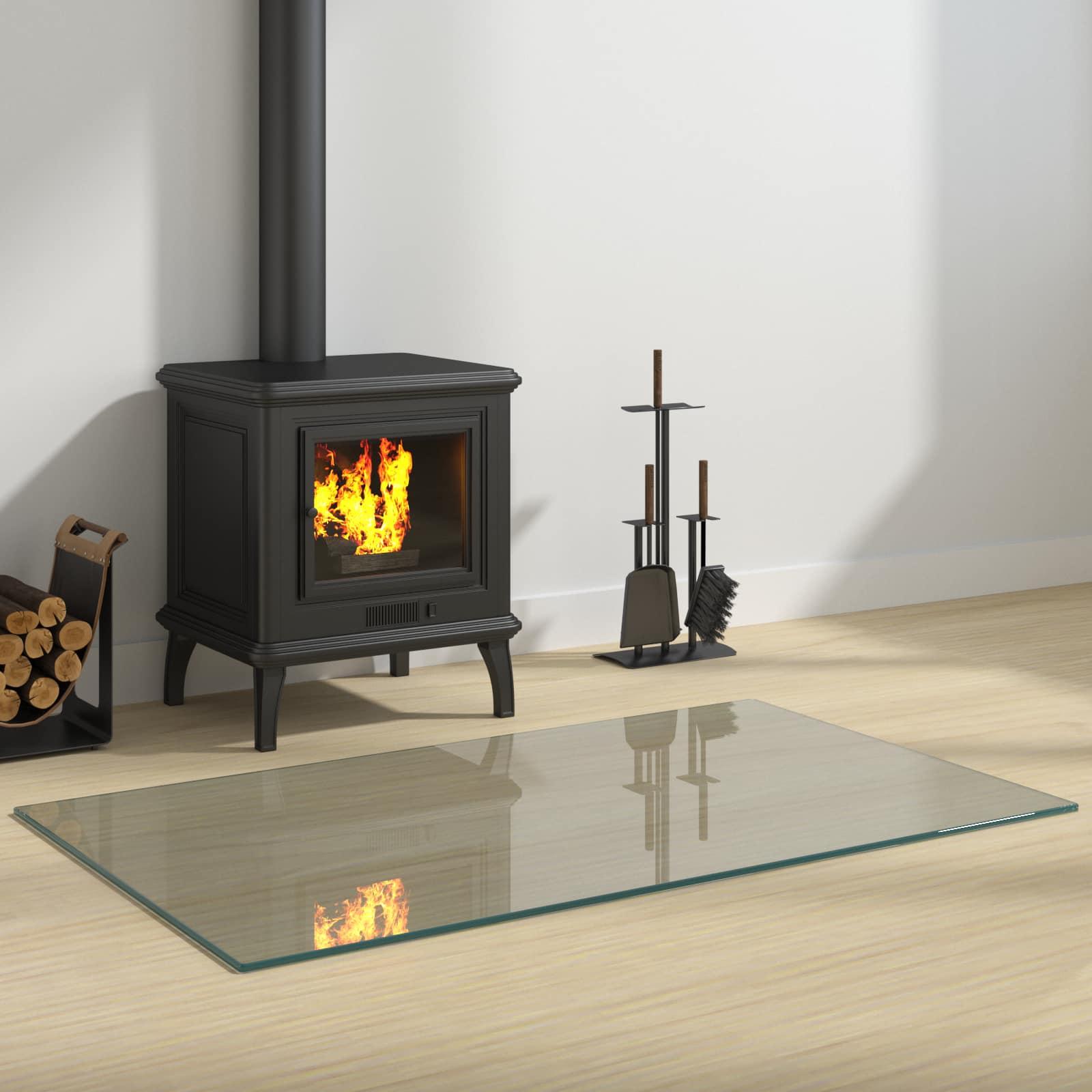 Pejs glasplade - transparent hærdet glas 100 × 60 cm