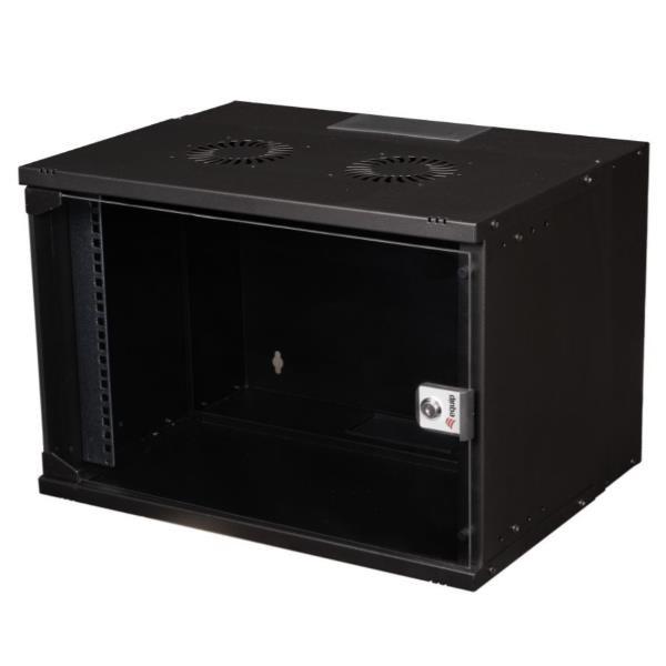 EQUIP 19" vægskab med glasdør ECO, 7U - 54 × 40 cm, sort