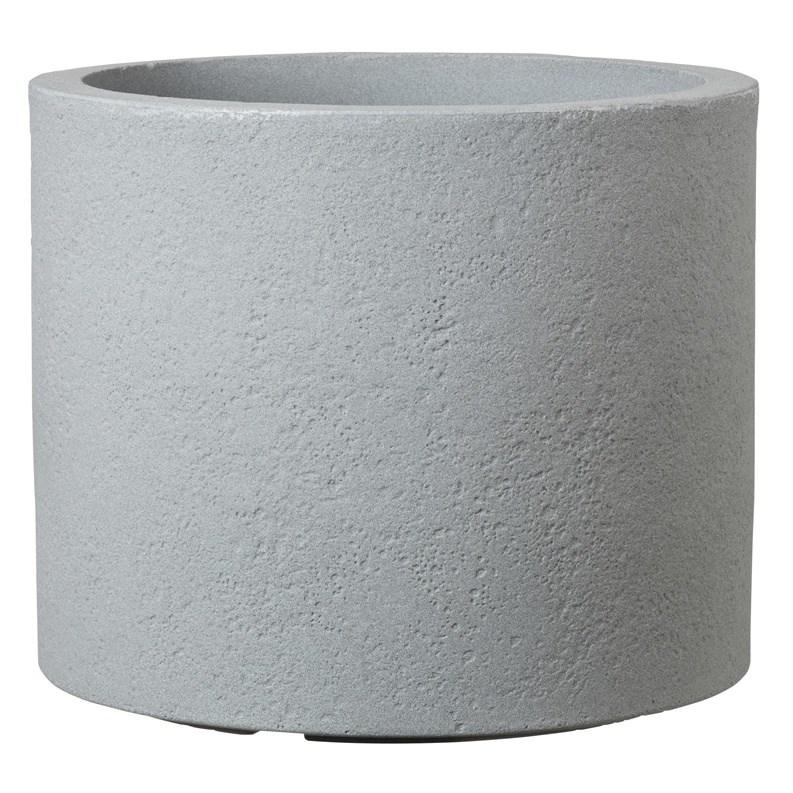 Plastik urtepotte 50 cm - Stony Grey, rund krukke