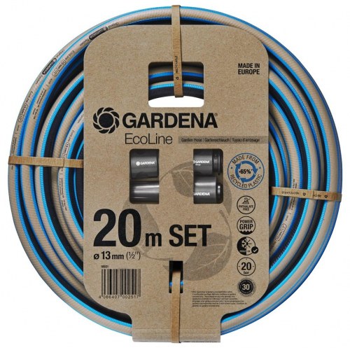 GARDENA EcoLine haveslange-sæt 20 m - Ø13 mm (1/2") - sort/blå/grå
