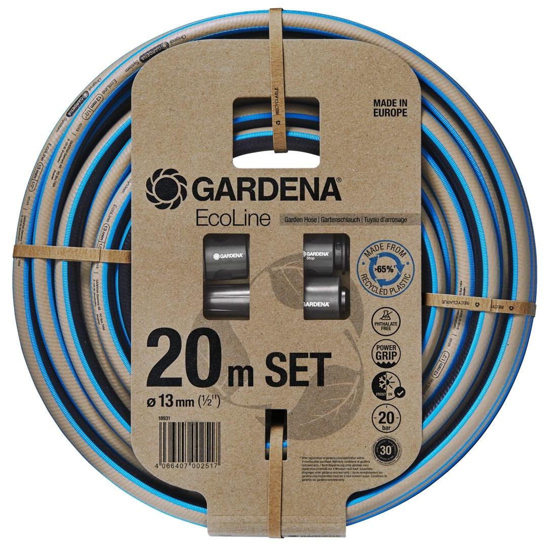 GARDENA EcoLine haveslange-sæt 20 m - Ø13 mm (1/2") - sort/blå/grå
