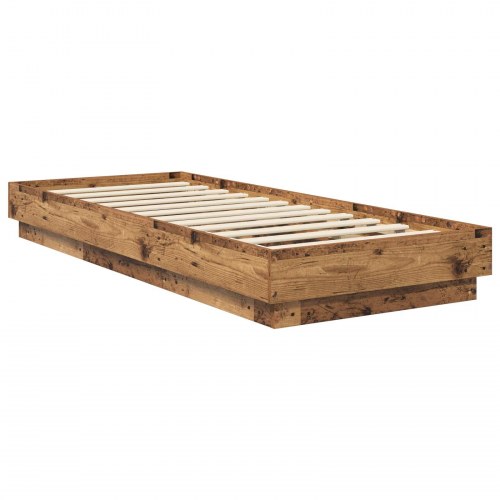 Sengeramme med LED - gammelt træ, 80 x 200 cm
