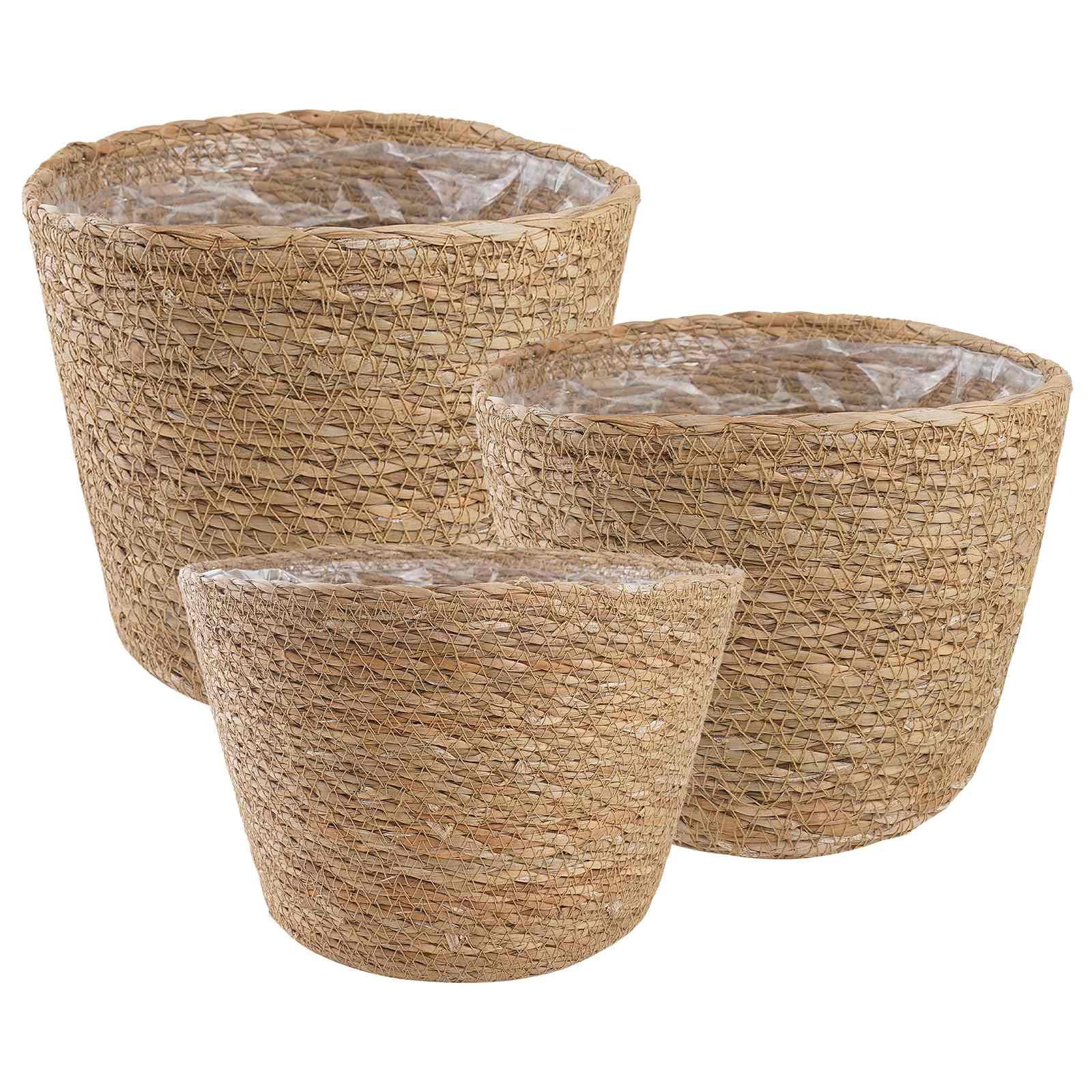 Søgræs Planterkurve 3 stk Naturfarvet Ø26 x 19 cm 100% Søgræs