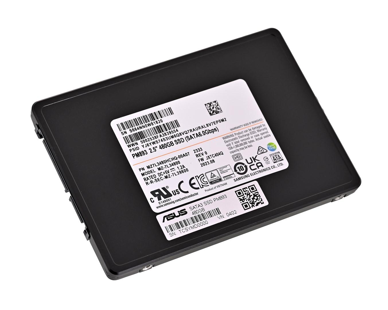 Samsung PM893 480 GB 2,5" SATA SSD (DWPD 1)