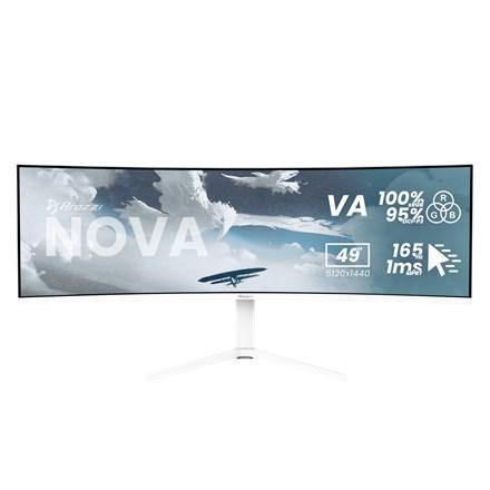 Arozzi Nova 49" buet skærm - 5120 × 1440 Dual QHD, hvid billede