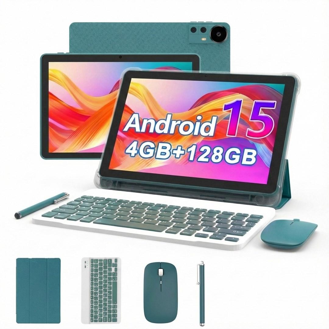Extralink CP31 tablet 10" - Android 15, 4 GB/128 GB - blå med tastatur, mus og pen